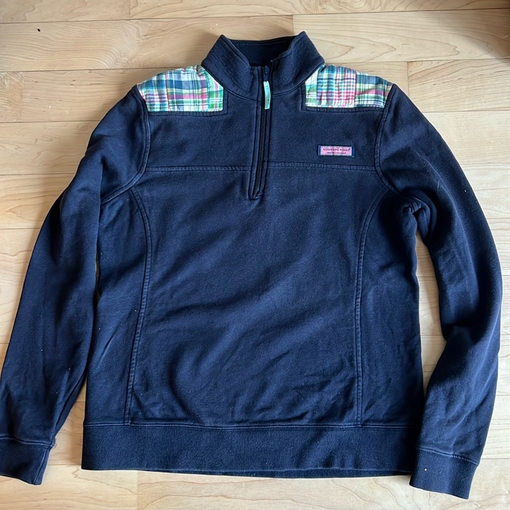 Girls Vineyard Vines Shep Shirt with Madras accent